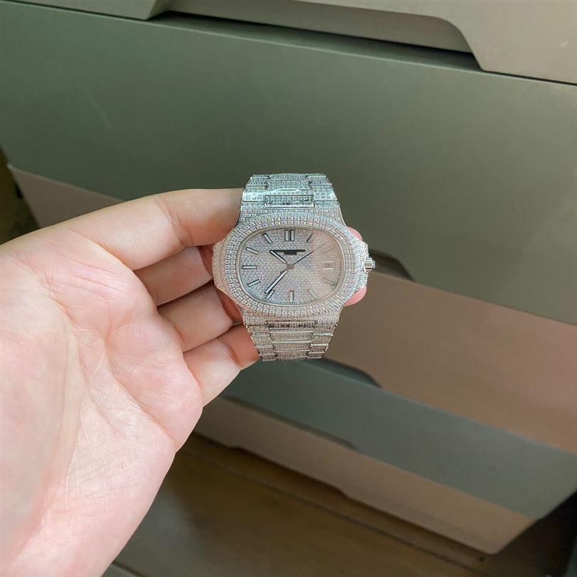 Luxury Watch Snowflake Shiny Diamond Watch 5711 Automatic Mechanical Movement 40MM18K White Gold Bright Diamond Double-sided Sapph322n, Silver
Luxury Watch Snowflake Shiny Diamond Watch 5711 Automatic Mechanical Movement 40MM18K White Gold Bright Diamond Double-sided Sapph322n, Silver