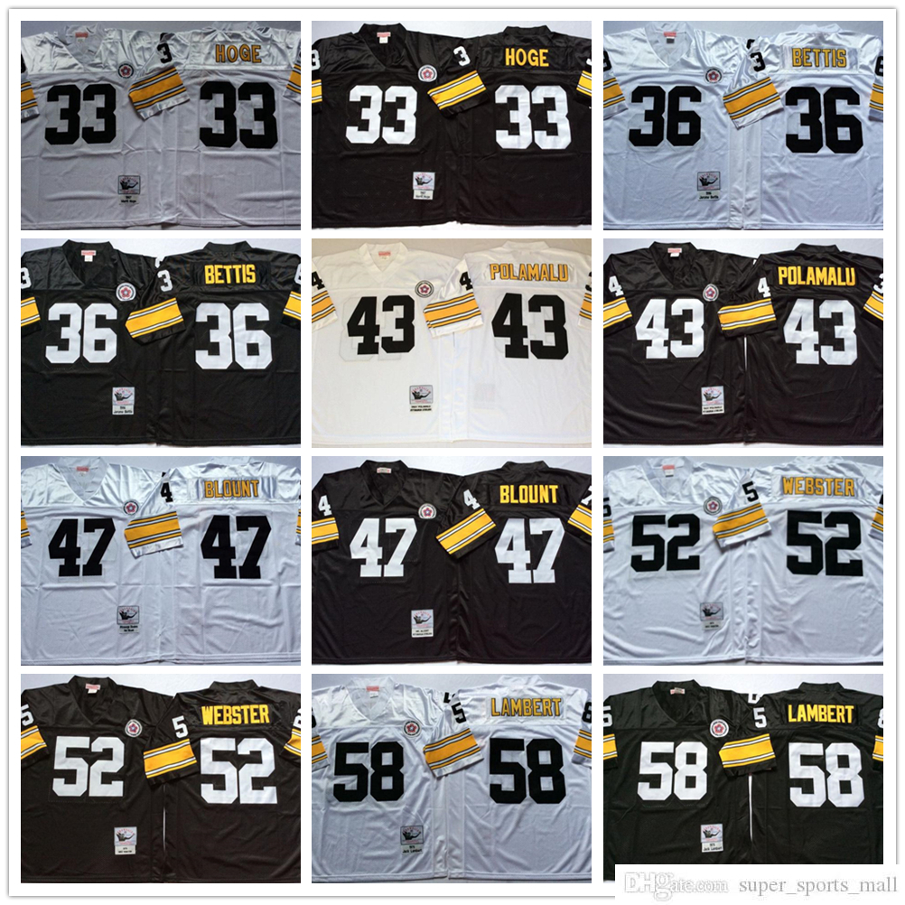NCAA 75th Vintage Football 36 Jerome Bettis Jerseys Stitched Mitchell and Ness 43 Troy Polamalu 58 Jack Lambert 33 Merril Hoge 47 Mel Blount 52 Mike Webster Jersey, Same as picture
NCAA 75th Vintage Football 36 Jerome Bettis Jerseys Stitched Mitchell and Ness 43 Troy Polamalu 58 Jack Lambert 33 Merril Hoge 47 Mel Blount 52 Mike Webster Jersey, Same as picture