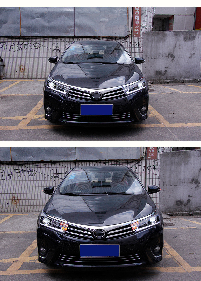 Car Lights LED Front Lamp For Toyota Corolla 2014-20 16 Bi-Xenon Beam Fog Lights Angel Eyes Daytime Headlights