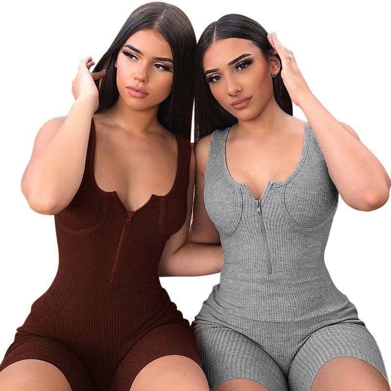Women' Jumpsuits & Rompers Women Sleeveless Knit Ribbed Bodycon Playsuits Chest Pushed Up Solid Zipper Fitness Skinny Knitted Jumpsuit Stre, Black
Women' Jumpsuits & Rompers Women Sleeveless Knit Ribbed Bodycon Playsuits Chest Pushed Up Solid Zipper Fitness Skinny Knitted Jumpsuit Stre, Black