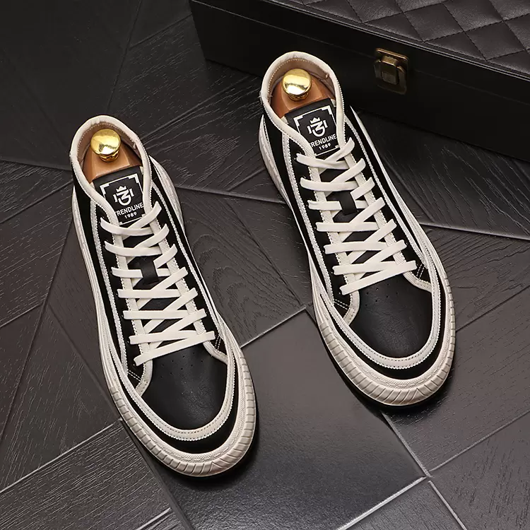 Brand Designer Men Business Wedding Shoes Spring Autumn Lace-up Flat Vulcanized Leather Casual Sneaker Fashion Round Toe Thick Bottom Casual Walking Footwear, Black
Brand Designer Men Business Wedding Shoes Spring Autumn Lace-up Flat Vulcanized Leather Casual Sneaker Fashion Round Toe Thick Bottom Casual Walking Footwear, Black