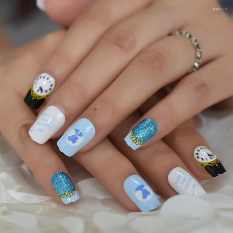 False Nails Light Blue Dreamlike Designed Nail Princess Clock Medium Glitter Fake Square Childlike Artificial Prud22, Z942
False Nails Light Blue Dreamlike Designed Nail Princess Clock Medium Glitter Fake Square Childlike Artificial Prud22, Z942