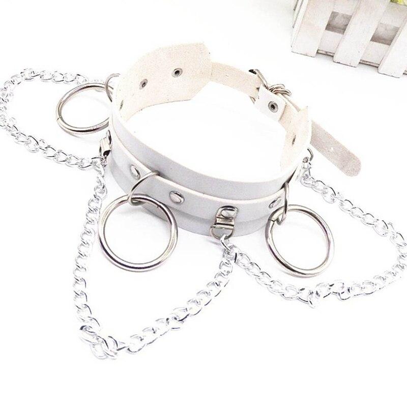 Chokers Unisex Punk Gothic Flexible PU Leather Choker Necklace Collar With O-Rings Chains Rock Club Party Jewelry Belt Adjustable BuckleChok
Chokers Unisex Punk Gothic Flexible PU Leather Choker Necklace Collar With O-Rings Chains Rock Club Party Jewelry Belt Adjustable BuckleChok