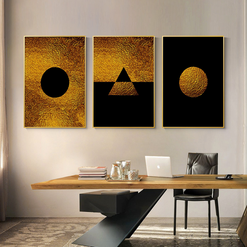 Modern Abstract Art Black And Gold Canvas Painting Print Nordic Poster Wall Art Picture For Living Room Home Decoration Decor
