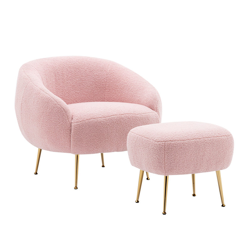 2022 Living Room Furniture Modern Comfy Leisure Accent Chair Teddy Short Plush Particle Velvet Armchair with Ottoman for LivingRoom Pink
2022 Living Room Furniture Modern Comfy Leisure Accent Chair Teddy Short Plush Particle Velvet Armchair with Ottoman for LivingRoom Pink