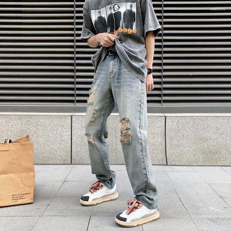 Men' Jeans Summer Blue Ripped Baggy Men Fashion Casual Retro Straight Mens Streetwear Loose Hip Hop Hole Denim Pants -2XLMen' Heat22 
Men' Jeans Summer Blue Ripped Baggy Men Fashion Casual Retro Straight Mens Streetwear Loose Hip Hop Hole Denim Pants -2XLMen' Heat22