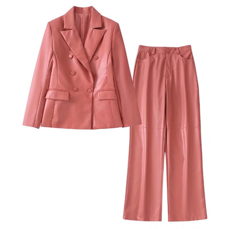 Women's Two Piece Pants Autumn Women Fashion Faux Leather Double Breasted Blazer Coat And High Waist Side Pockets PU Female Suits MujerWomen, Pant
Women's Two Piece Pants Autumn Women Fashion Faux Leather Double Breasted Blazer Coat And High Waist Side Pockets PU Female Suits MujerWomen, Pant