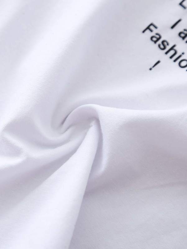 Toddler Girls Slogan Graphic Tee & Plaid Skirt & Bag SHE