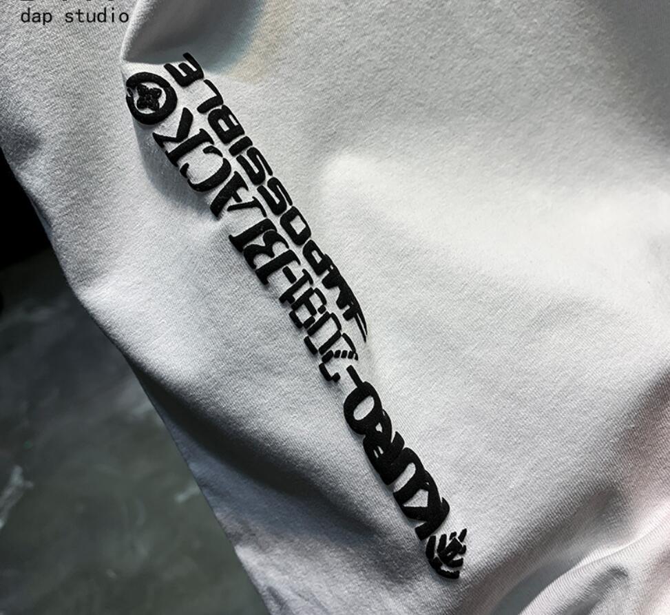 Short-sleeved t-shirt men's 2022 new tide brand summer ins trend all-match t-shirt foam printing top tide