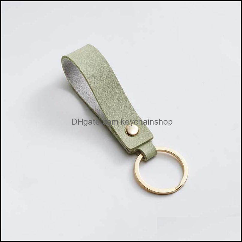 Key Rings Jewelry Fashion Pu Leather Keychain Business Gift Keyring Men Women Car Strap Waist Wallet Keychains Drop Delivery 2021 Dcnsd