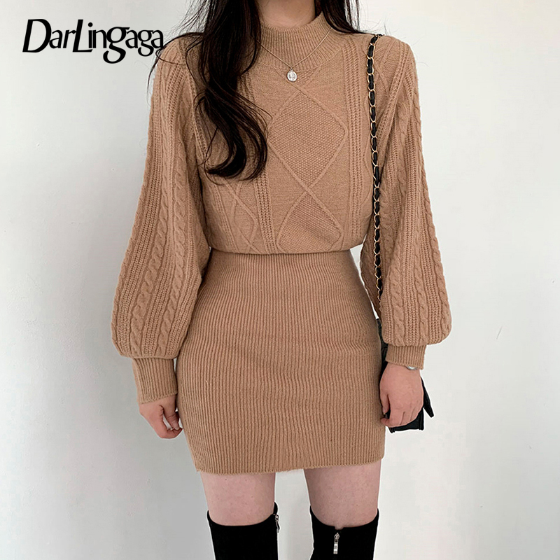 Darlingaga Korean Fashion Turtleneck Twist Knitted Sweater Dress Female Solid Basic Bodycon Autumn Winter Dresses Mini Outfits, Khaki
Darlingaga Korean Fashion Turtleneck Twist Knitted Sweater Dress Female Solid Basic Bodycon Autumn Winter Dresses Mini Outfits, Khaki