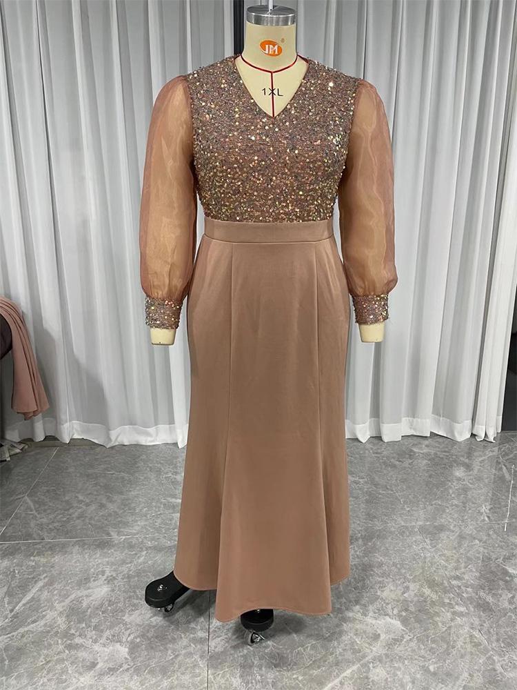 Plus Size Dresses Maxi Dress Large 2022 Spring Women Long Sleeve Luxury Chic Elegant Evening Party Wedding Festival Robe ClothingPlus Edad22