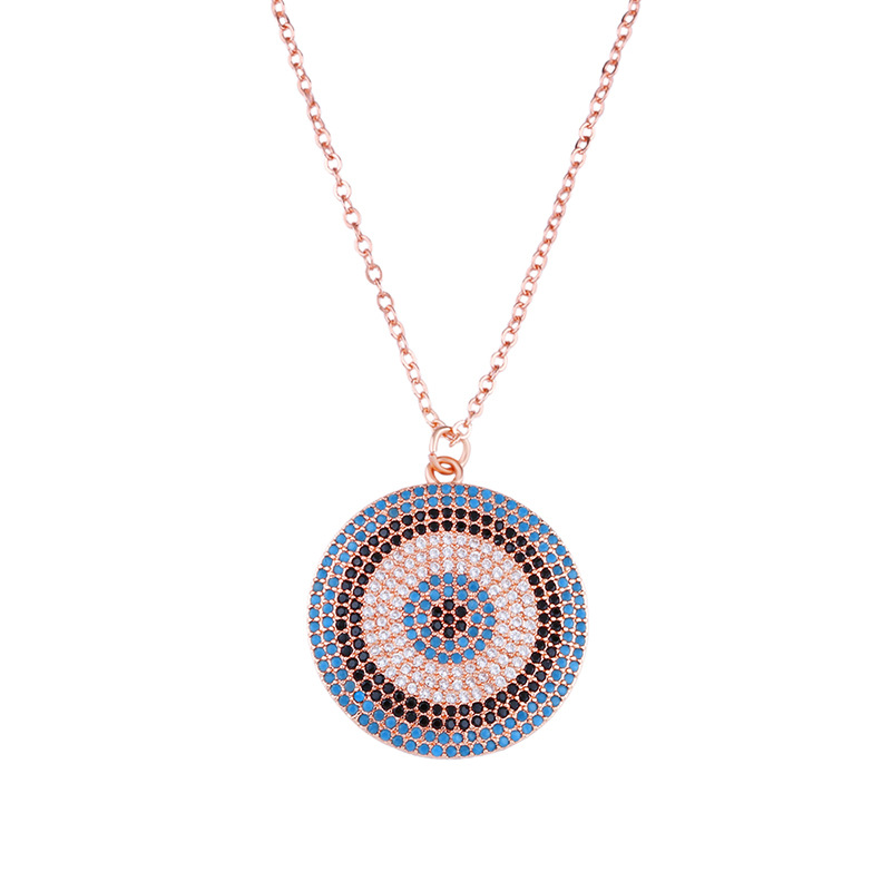 Necklace Micro zirconia Greek Evil Eye Charm Silver color Lucky Blue Eyes Elegant Women Girls Exquisite Gift Jewelry