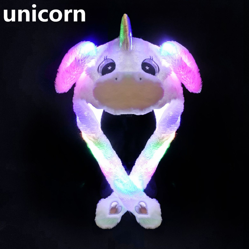 Topi Kelinci Melompat Telinga Lembut Bercahaya Topi Kelinci Bergerak Lucu Bercahaya Topi Pesta Natal Cosplay 518 Tahun dan Dewasa 220611