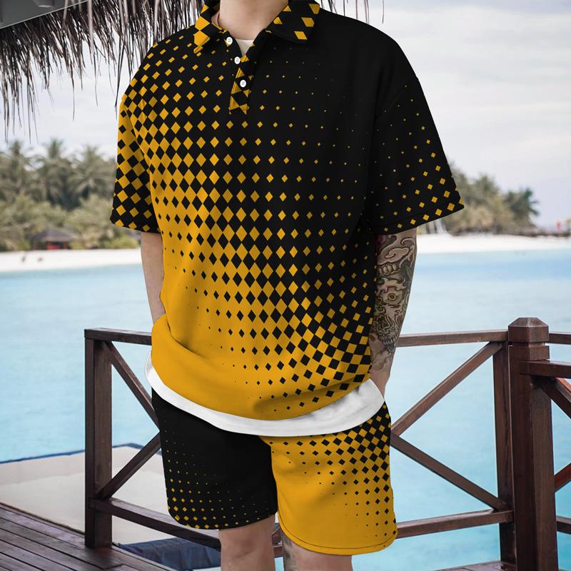 Men's Tracksuits Men's Trend Suit 3d Gradient Pattern Fashion Digital Printing T-shirt Button Shirt Shorts Casual Two-piece SetMen's Men, Ttb61-110
Men's Tracksuits Men's Trend Suit 3d Gradient Pattern Fashion Digital Printing T-shirt Button Shirt Shorts Casual Two-piece SetMen's Men, Ttb61-110