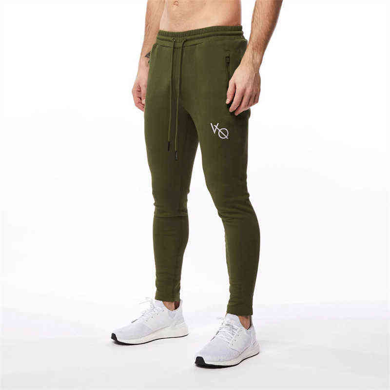Men New Athleisure Slim Fit Fitness Pants Streetwear Cotton Embroidered ZipUp Pants Joggers Outdoor Running Training Pants J220629