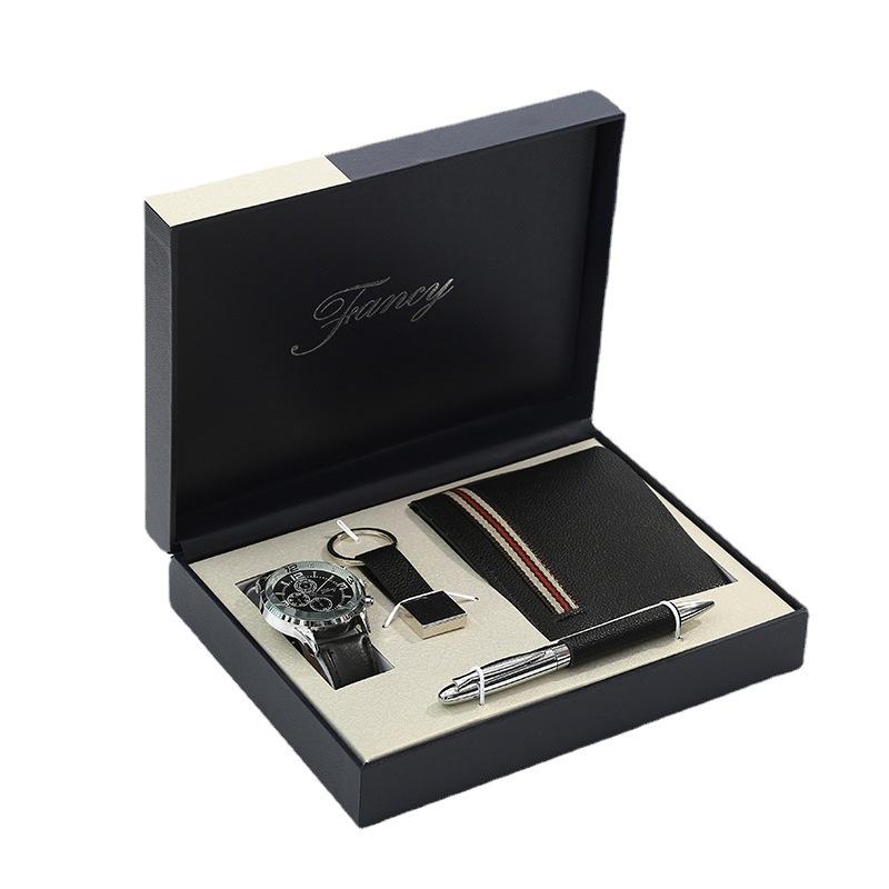 Wristwatches Men's Watch Wallet Set Business Gift Box Alloy Key Ring BoxWristwatches, Black
Wristwatches Men's Watch Wallet Set Business Gift Box Alloy Key Ring BoxWristwatches, Black