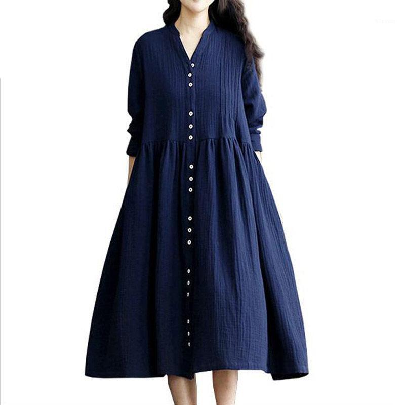 Casual Dresses 2022 Spring And Summer Women Plus Size Loose Literary Retro Cotton Dress Bohemian Solid Colour Long-sleeved Long Bl15, Blue
Casual Dresses 2022 Spring And Summer Women Plus Size Loose Literary Retro Cotton Dress Bohemian Solid Colour Long-sleeved Long Bl15, Blue