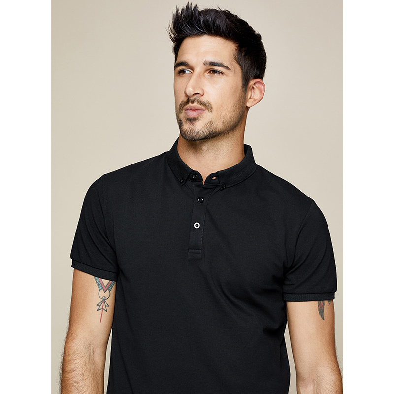 Men's Polos KUEGOU cotton Blended Men's polo shirt short sleeves Lapels slim bla 220823