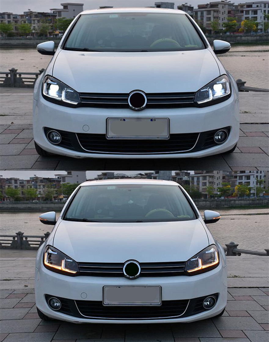 Car Lights For Golf 6 MK6 Jetta 2009-2012 Headlights Variant Golf6 LED Dual Beam Lens Headlights Daily Turn Siganl Lamp