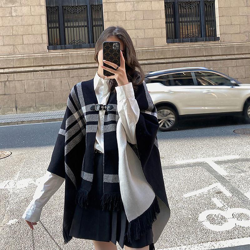 Women's Knits & Tees Women's Shawl Style Cardigan Loose Cloak Jacket Retro Fashion Top Knitted Tassel Split Double-sided Sweater JacketW, Black and white grid
Women's Knits & Tees Women's Shawl Style Cardigan Loose Cloak Jacket Retro Fashion Top Knitted Tassel Split Double-sided Sweater JacketW, Black and white grid