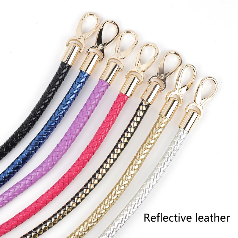 2pcs PU Leather Braided Rope Handles for Handbag Shoulder Bag Strap Handmade Bag DIY Accessories Alloy Metal Hook Buckle KZ0346 220817