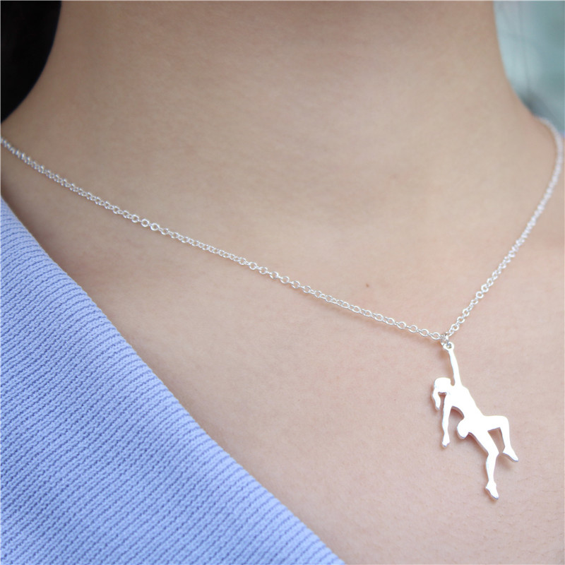 30PCS Cute Baby Girl Goddess Climbing Mountain Necklace for Women Ladies Female Mom Girlfriend Jumping Gymnastics Gym Sport Gymnast Pendant Collar Cho