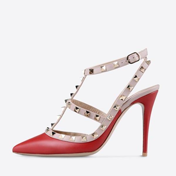 Shoes designer pointed toe 2strap studs high heels matte leather rivets sandals women studded strappy dress valentine high heel, With original logo
Shoes designer pointed toe 2strap studs high heels matte leather rivets sandals women studded strappy dress valentine high heel, With original logo