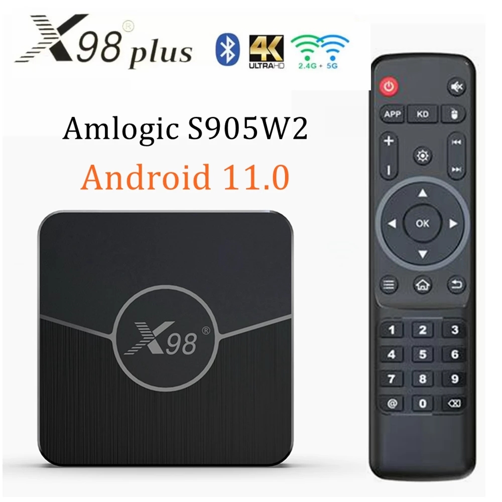 X98 Plus Smart TV Box Android 11 4GB RAM 64GB 32GB Amlogic S905W2 2.4G/5G Dual Wifi BT 4K 60fps LAN 100M Set Top Box 2GB 16GB
X98 Plus Smart TV Box Android 11 4GB RAM 64GB 32GB Amlogic S905W2 2.4G/5G Dual Wifi BT 4K 60fps LAN 100M Set Top Box 2GB 16GB