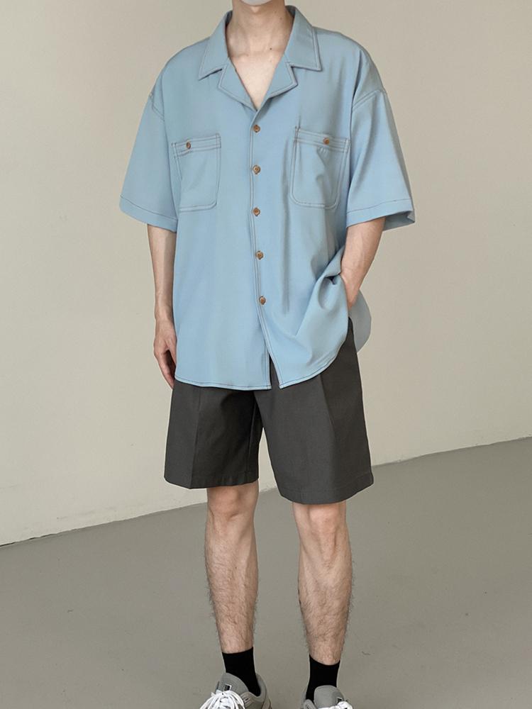 Men' Casual Shirts Men' Shirt Summer Ice Silk Solid Color 2022 Fashion Turn-down Collar Male Tops Vintage Temperament T3906Men, Blue
Men' Casual Shirts Men' Shirt Summer Ice Silk Solid Color 2022 Fashion Turn-down Collar Male Tops Vintage Temperament T3906Men, Blue