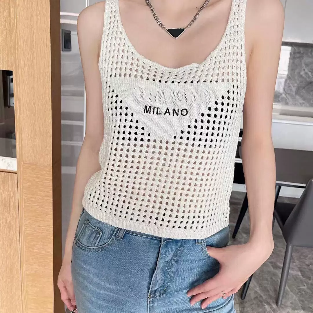 FASHION KNITTED VEST Designer Womens Knits Wear Triangular Badge Hollow Front Letter Sexy Sleeveless Tasbroid Loose Comfortable Per, Consultative service
FASHION KNITTED VEST Designer Womens Knits Wear Triangular Badge Hollow Front Letter Sexy Sleeveless Tasbroid Loose Comfortable Per, Consultative service
