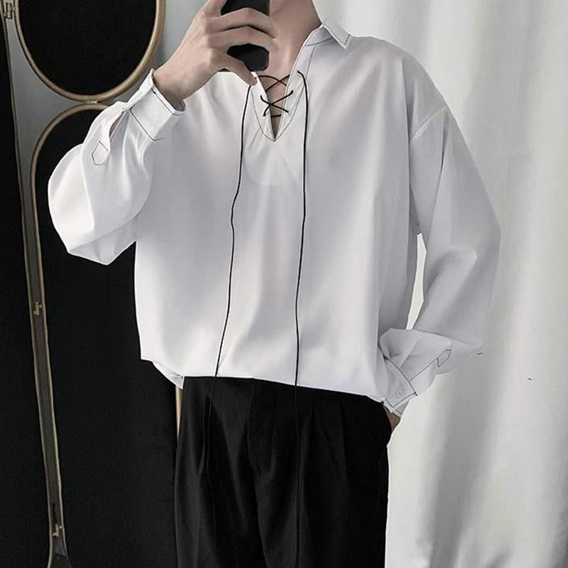 Men's T-Shirts Summer Men Blouse 2022 Black White Brief Drawstring Bright Line Decoration Korean Clothing Fashion Work Long Sleeve T Shirts
Men's T-Shirts Summer Men Blouse 2022 Black White Brief Drawstring Bright Line Decoration Korean Clothing Fashion Work Long Sleeve T Shirts