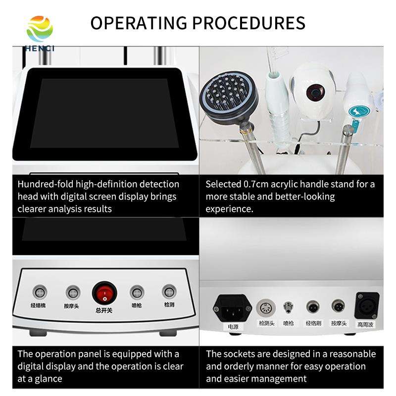Professional High Frequency Microcurrent Skin Scalp massage Analyzer System Hair loss Hair Growth Treatment Device