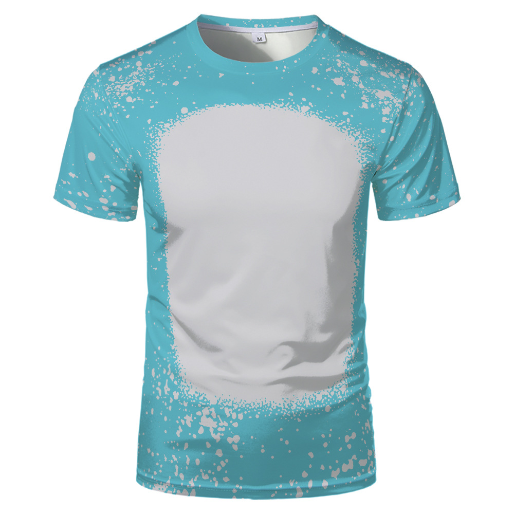 Sublimation Bleached Tees Shirts Heat Transfer Blank Bleach Shirt Bleached Polyester T-Shirts US Men Women Party Supplies GG1022