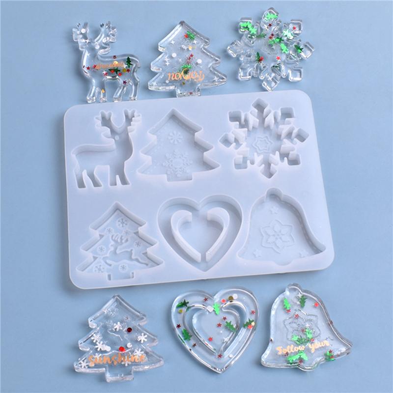 Party Decoration 6 In 1 Silica Gel Molds Christmas Tree Snowflake Elk Love Keychain Pendant Silicone Mold Resin Decorations For Home
Party Decoration 6 In 1 Silica Gel Molds Christmas Tree Snowflake Elk Love Keychain Pendant Silicone Mold Resin Decorations For Home