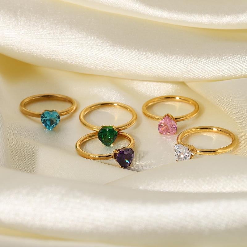 Cluster Rings Stainless Steel Heart Shape Multiple Color Zircon For Women Girls Vintage Elegant Waterproof Jewelry
Cluster Rings Stainless Steel Heart Shape Multiple Color Zircon For Women Girls Vintage Elegant Waterproof Jewelry
