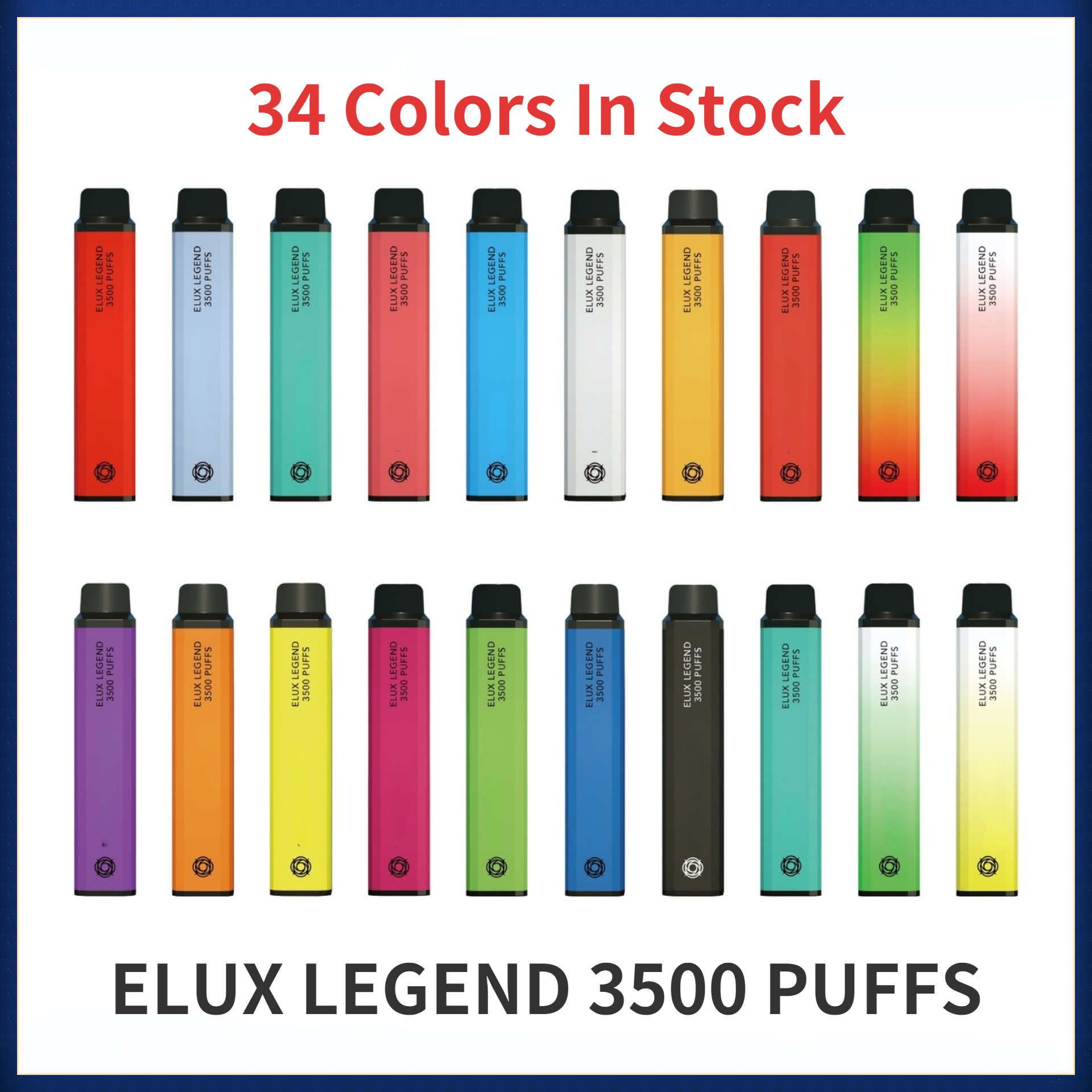ELUX LEGEND 3500 puffs Disposables Vape Electronic Cigarettes Device starter Kit 1500mAh Battery 10ml Pre-Filled pod with built-in coil Pen wholesale
ELUX LEGEND 3500 puffs Disposables Vape Electronic Cigarettes Device starter Kit 1500mAh Battery 10ml Pre-Filled pod with built-in coil Pen wholesale