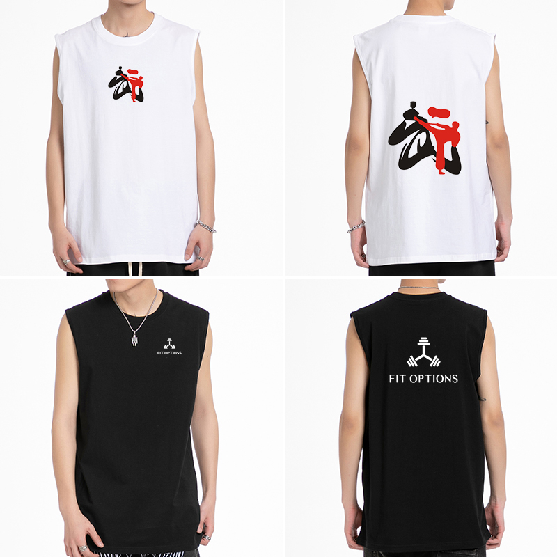 Kustom Kaus Tanpa Lengan Rompi Olahraga Pria Kustomisasi Kepribadian Bordir Tank Top Kebugaran Gym 220613