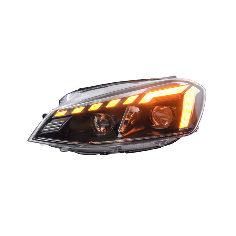 Headlights All LED For VW Golf 7 LED Headlight 2013-17 MK7 Turn Signal Angel Eye Lens Daytime Running Lights High Beam
