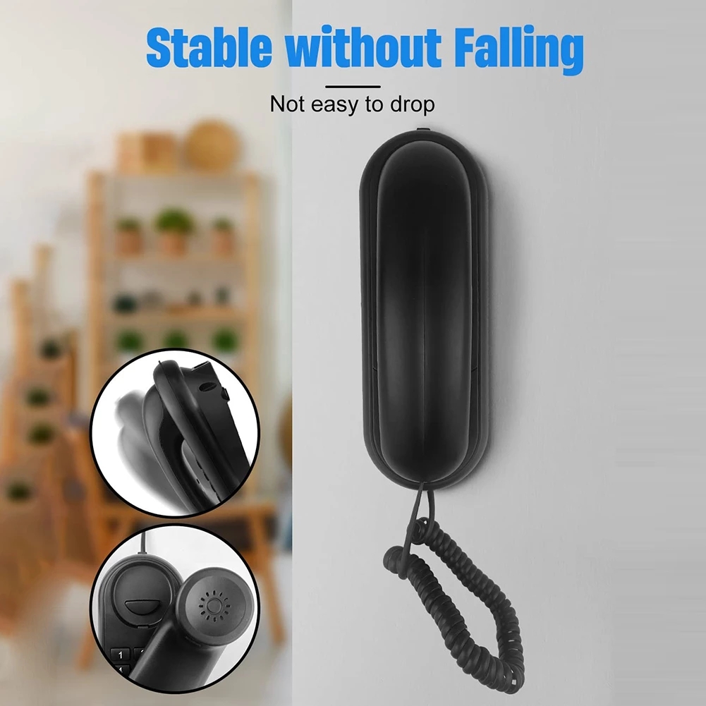 Corded House Phones Landline Dial Pad on Base unit Home Phone Wall Mountable Landline Telephone for Office Hotel Home Bathroom