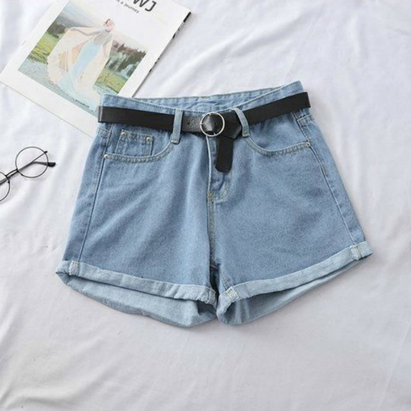 Shorts Women Chic Allmatch Korean Casual Basic Simple Harajuku Teens Denim Short Trouser Basic Loose Wideleg Womens Clothing 220527