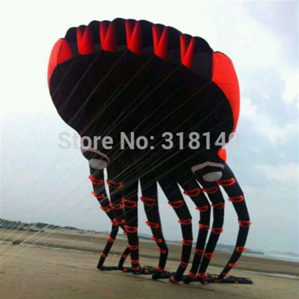 3D eyes 15m Black 1 Line Stunt Parafoil Octopus POWER Sport Kite outdoor toy2830