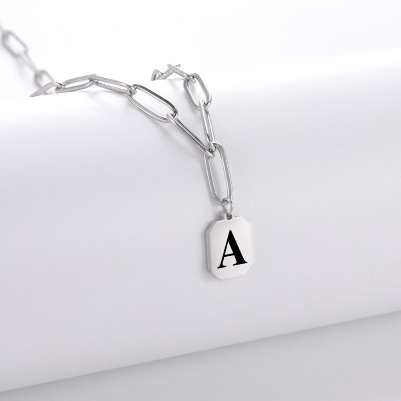 Pendant Necklaces Teamer A-Z Initial Necklace Stainless Steel Letter Single Name Choker For Women Paper Clip Chain Alphabets Jewelry Gift
Pendant Necklaces Teamer A-Z Initial Necklace Stainless Steel Letter Single Name Choker For Women Paper Clip Chain Alphabets Jewelry Gift