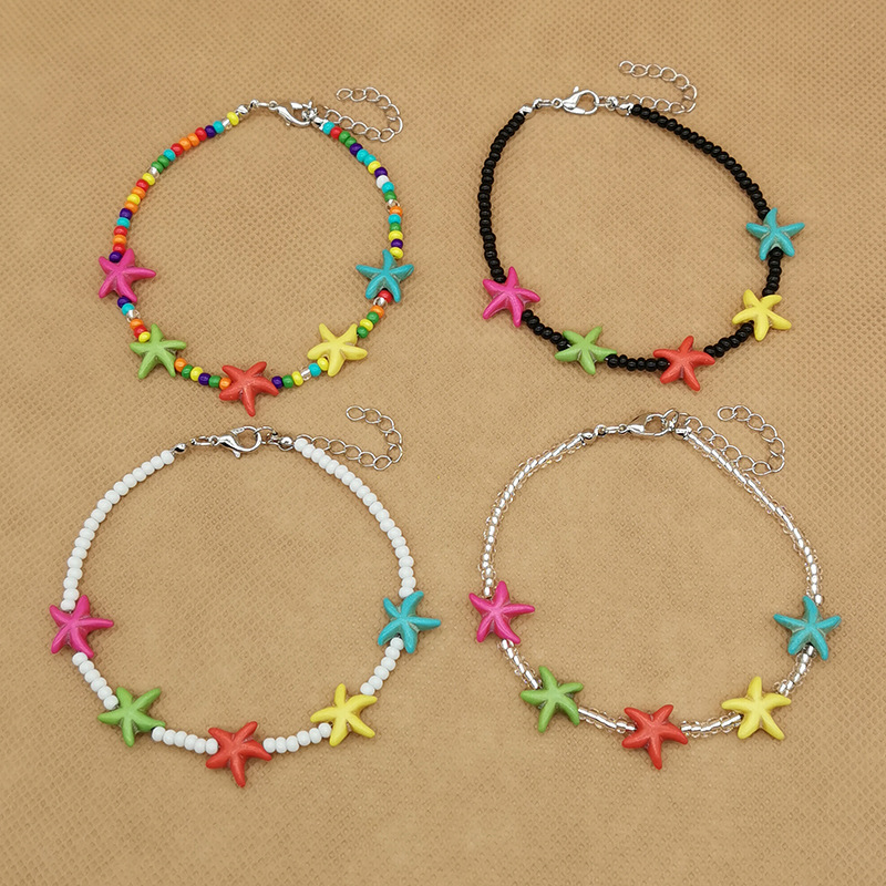Customizable Anklets Pine stone beaded beads colorful starfish anklets bohemian style women's jewelry
Customizable Anklets Pine stone beaded beads colorful starfish anklets bohemian style women's jewelry