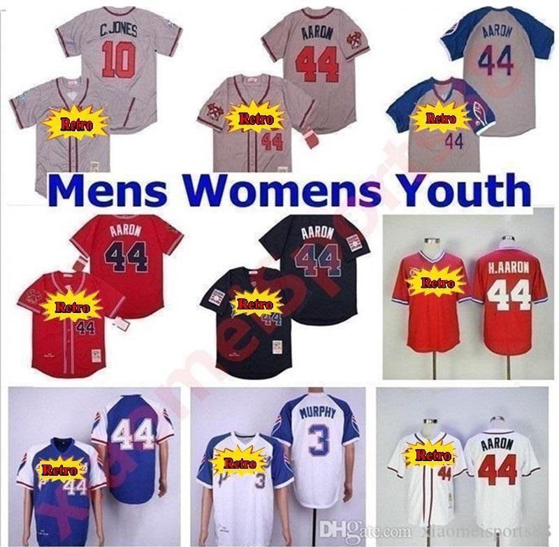 Braves Men Women kids Vintage Baseball Jerseys 44 Hank Aaron H.Aaron 3 Dale Murphy 10 Chipper Jones 1957 1963 1973 1974 1982's, As shown
Braves Men Women kids Vintage Baseball Jerseys 44 Hank Aaron H.Aaron 3 Dale Murphy 10 Chipper Jones 1957 1963 1973 1974 1982's, As shown