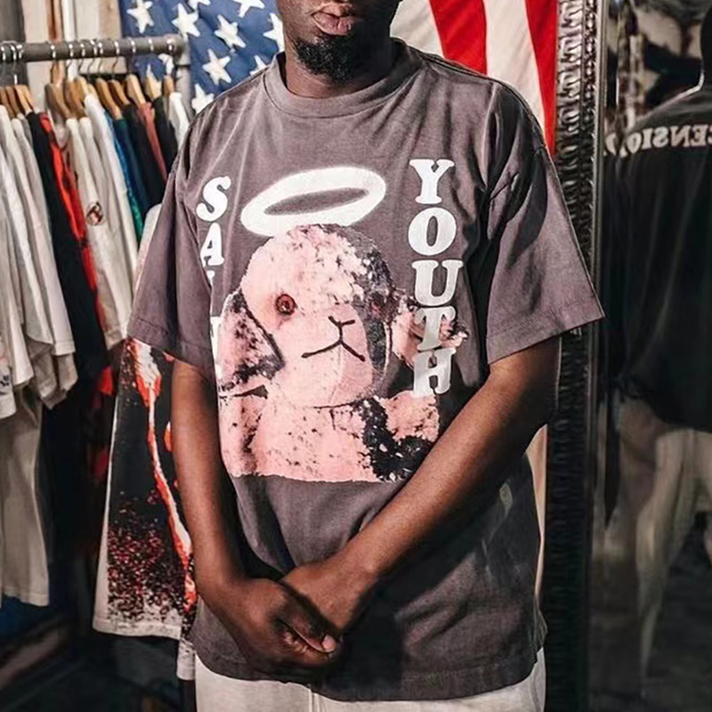 Vintage Oversized Graphic Tee Casual Short Sleeves T-shirts Cotton T Shirts Men Women Hip Hop Streetwear MG220083, Vintage black 
Vintage Oversized Graphic Tee Casual Short Sleeves T-shirts Cotton T Shirts Men Women Hip Hop Streetwear MG220083, Vintage black
