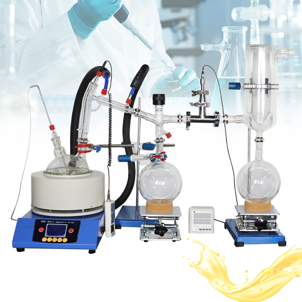ZZKD Lab Supplies 2L 5L 10L 20L Short path distillation GG17 Apparatus kit with heating mantle