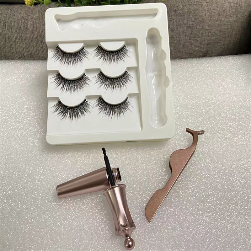 New Magnetic Eyeliner False Eyelashes Suit Girl Eye Beauty Makeup Magnetics Eyelashe s + Eyes liner Fluid + Eyelash with Special Tools High Quality