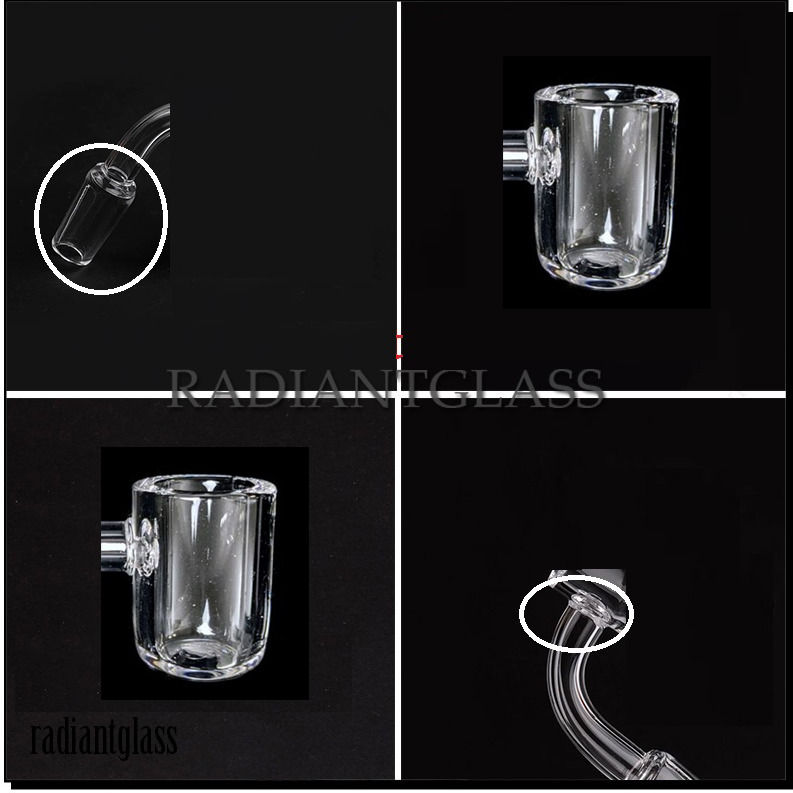 Wholesale 4mm Thick Quartz Banger Accessories Domeless Quartz Nail Flat top 90 degree Quartz Banger 10mm 14mm 18mm male female for Glass bongs dab rig