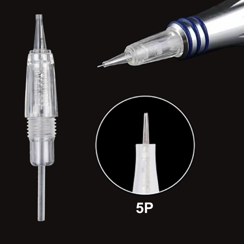 100pcs/lot Disposable 8mm Screw Tattoo Needles Cartridges For Semi Permanent Microblading Microneedling Makeup Cartridge 220316
